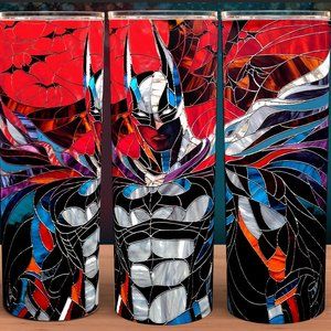 Batman Stained Glass Comic Book Hero Cup Mug Tumbler 20oz